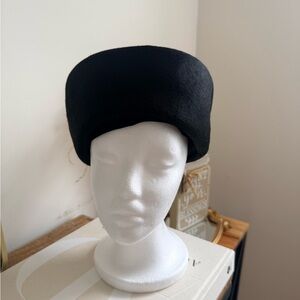 Elegant Black Pillbox Hat Vintage Women